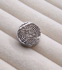 Engraved Fingerprint heart or circle bead (fits pandora)