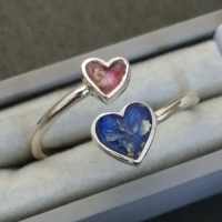 Memorial Ring double heart design