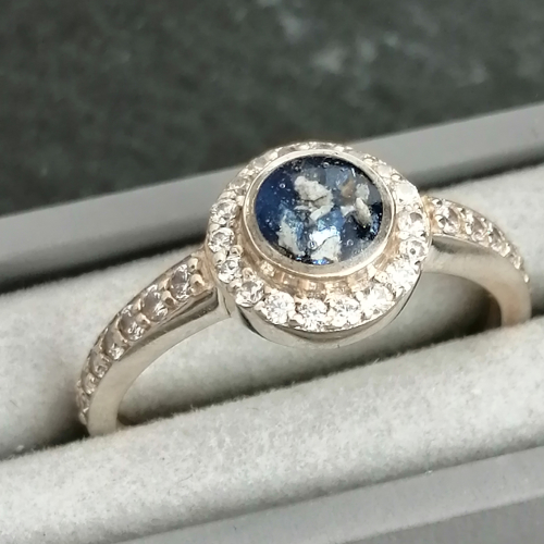 Memorial Ring CZ Halo = size M