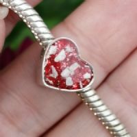 Ashes in Resin Silver heart bead (fits pandora)