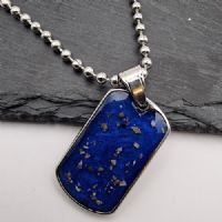 Military style dog tag memory necklace with ashes