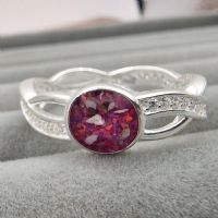 CZ wave band circle ashes ring