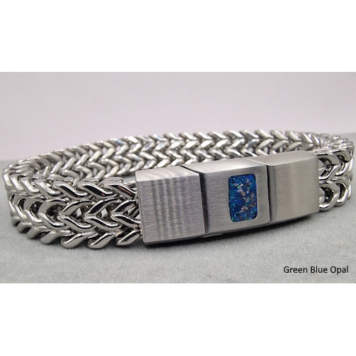 Stainless steel bracelet with rectangle ashes clasp