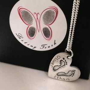 Foot or Handprint Jewellery for 2 sibling prints